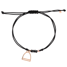 Nice and Easy Black Spinels-Stirrup Pink Gold Bracelet